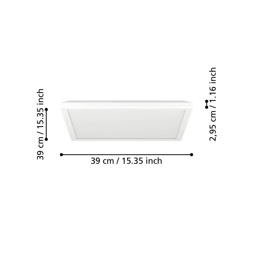 Eglo - Plafonnier salle de bain LED/17,6W/230V 2700K/4000K/6500K 39x39 cm IP44 blanc
