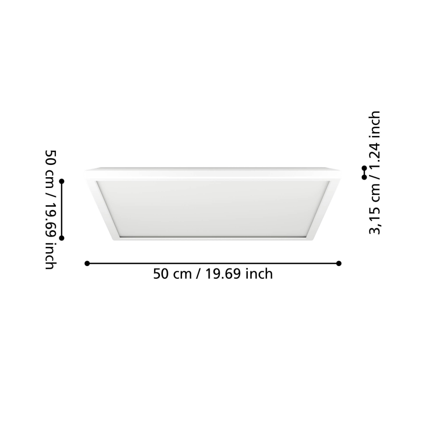 Eglo - LED Badkamer plafondlamp LED/17W/230V 2700/4000/6500K 50x50 cm IP44 wit