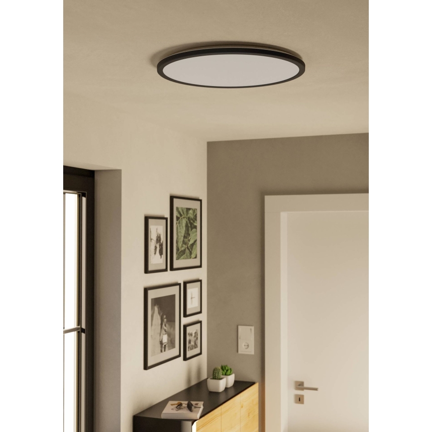 Eglo - LED Dimbare badkamer plafondverlichting LED/16,8W/230V 2700-6500K diameter 50 cm IP44 zwart + afstandsbediening