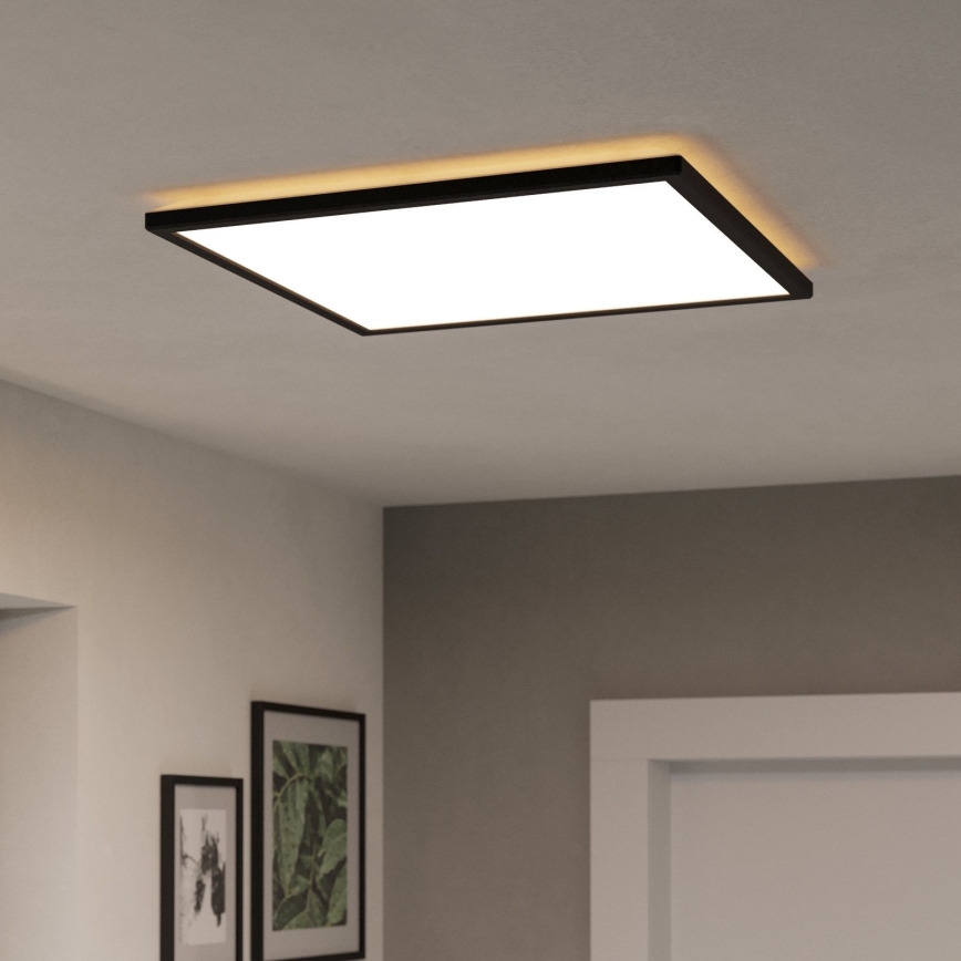 Eglo 901457 - LED Dimbare badkamer plafondverlichting LED/17W/230V 2700-6500K 50x50 cm IP44 zwart + afstandsbediening