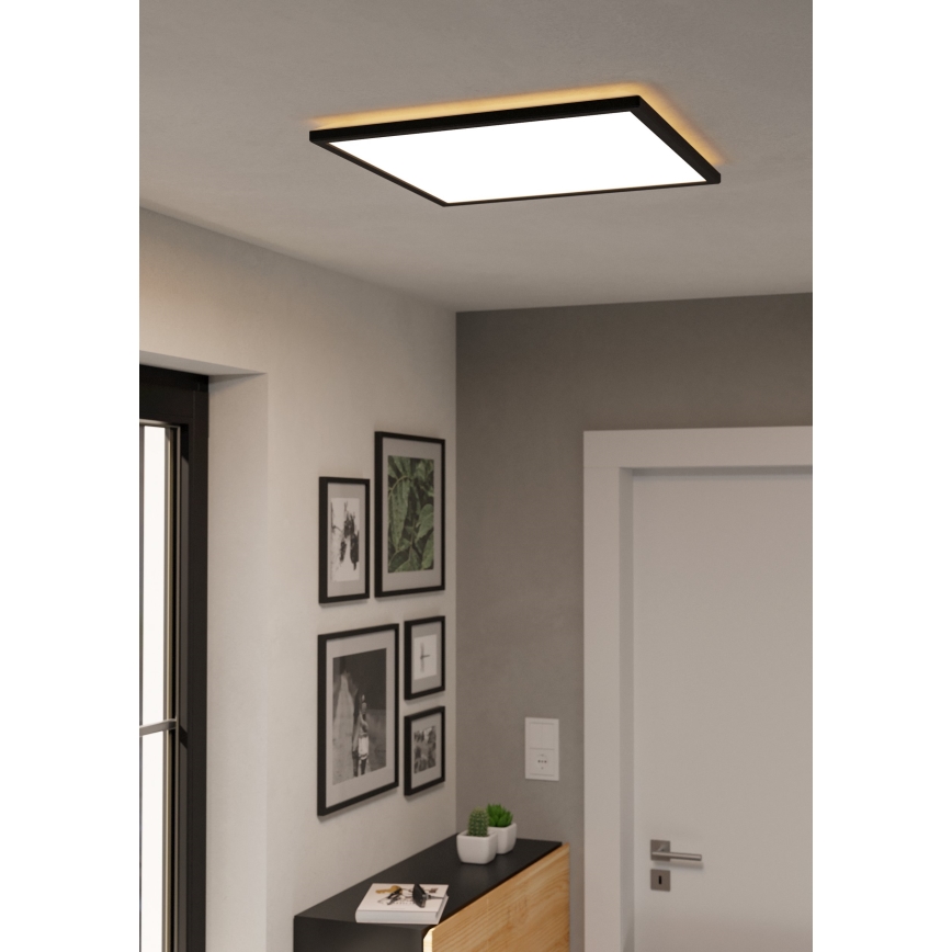 Eglo 901457 - LED Dimbare badkamer plafondverlichting LED/17W/230V 2700-6500K 50x50 cm IP44 zwart + afstandsbediening