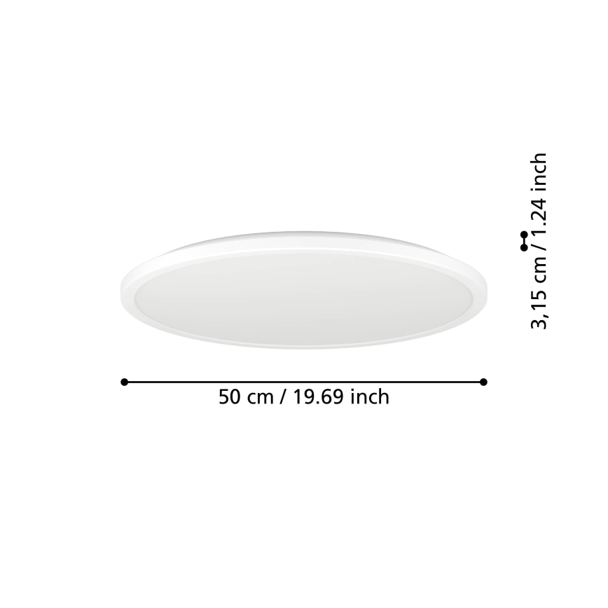 Eglo - LED Dimbare badkamer plafondverlichting LED/16,8W/230V 2700-6500K pr.50 cm IP44 wit + afstandsbediening