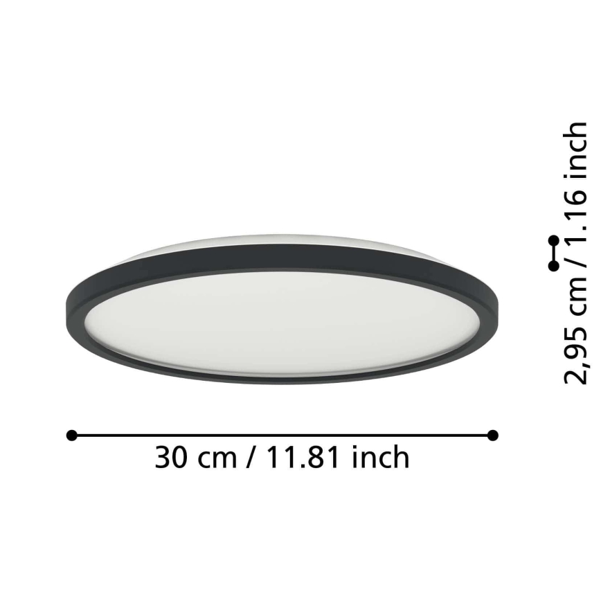 Eglo - LED RGBW Dimbare badkamer plafondlamp LED/13,9W/230V 2700-6500K diameter 30 cm IP44 zwart ZigBee