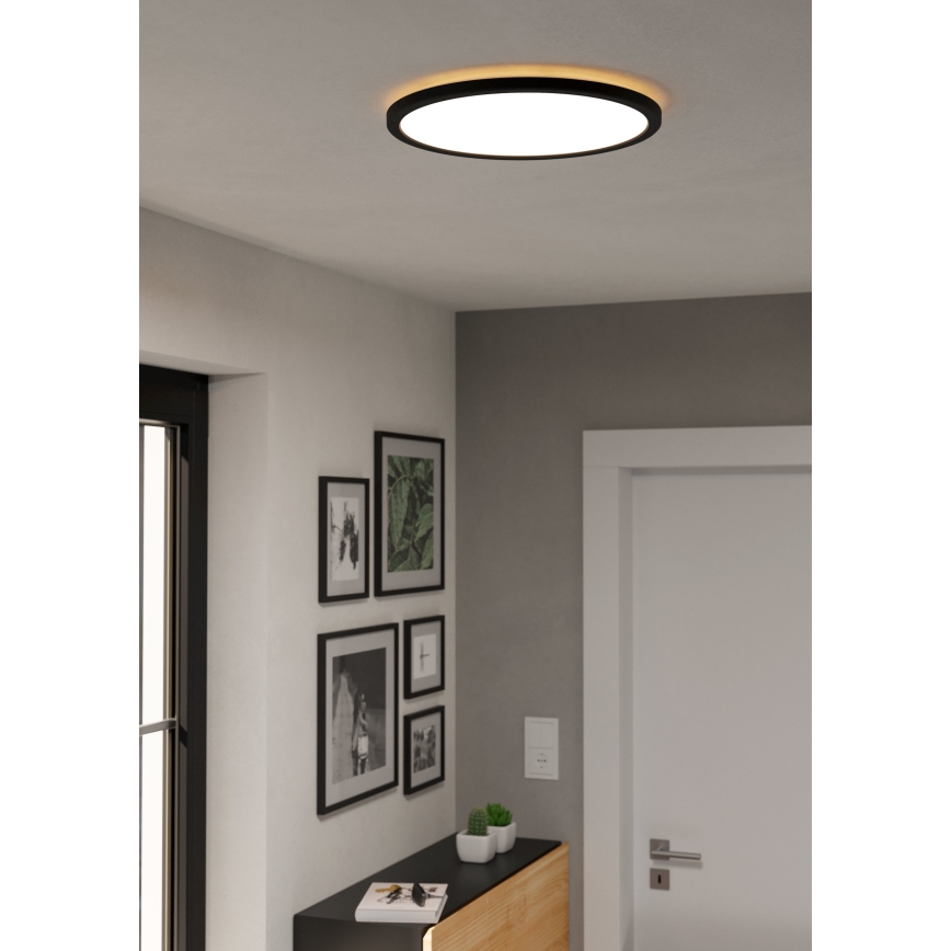 Eglo - LED RGBW Dimbare badkamer plafondlamp LED/18,5W/230V 2700-6500K pr.38,9cm IP44 zwart ZigBee