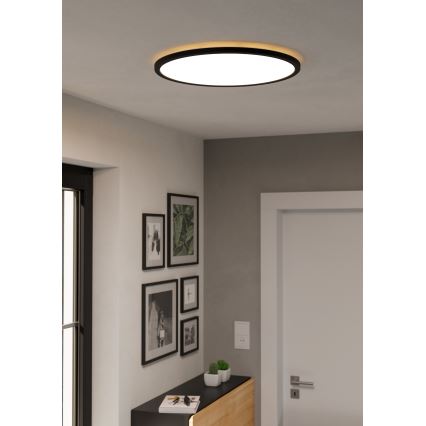 Eglo - LED RGBW Dimbare badkamer plafondlamp LED/16,8W/230V 2700-6500K diameter 50 cm IP44 zwart ZigBee