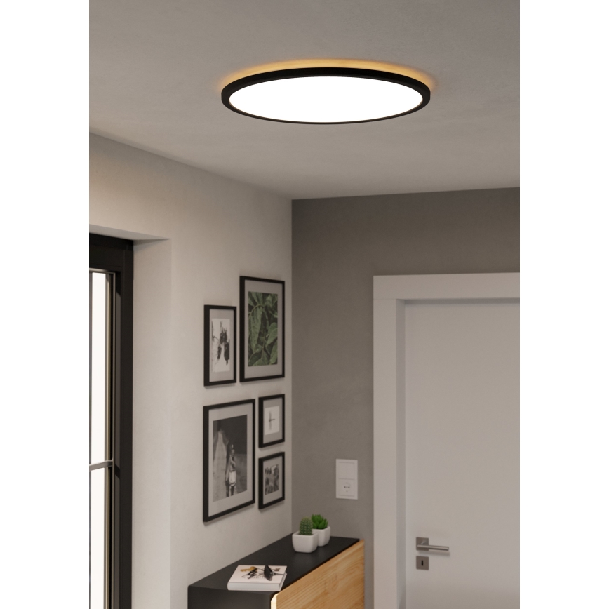Eglo - LED RGBW Dimbare badkamer plafondlamp LED/16,8W/230V 2700-6500K diameter 50 cm IP44 zwart ZigBee