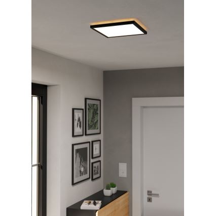 Eglo - LED RGBW Dimbare badkamer plafondlamp LED/13,4W/230V 2700-6500K 29x29 cm IP44 zwart