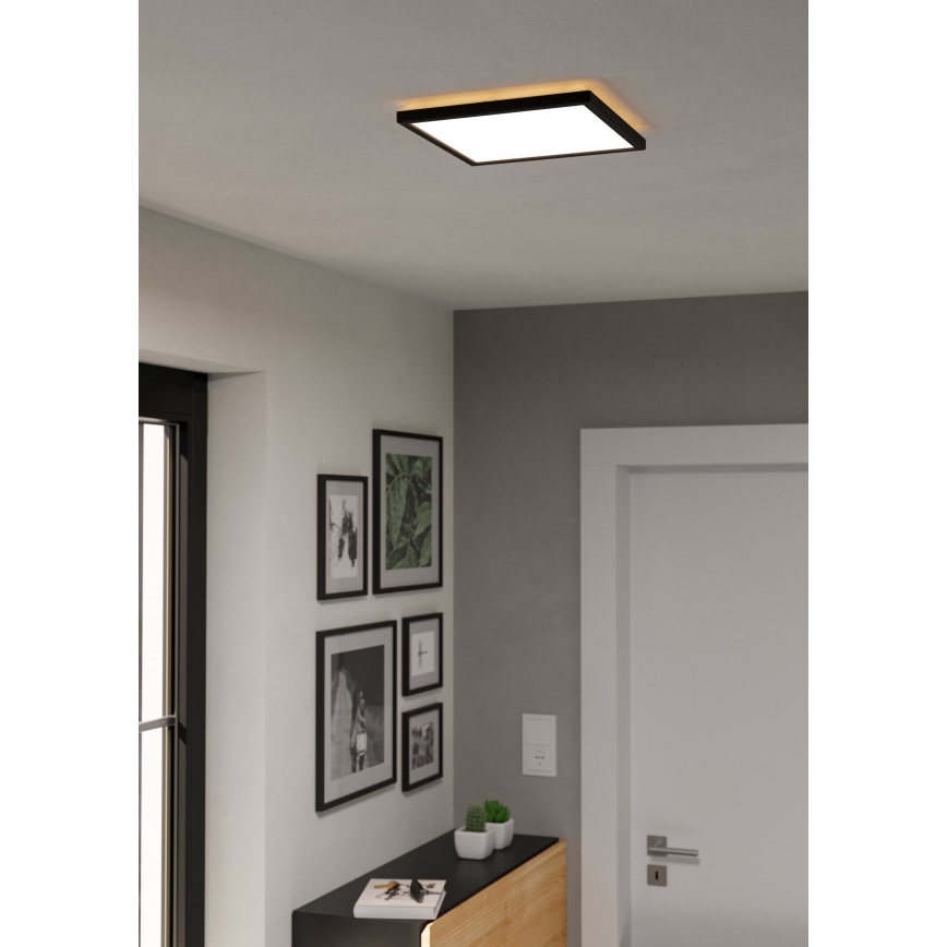 Eglo - LED RGBW Dimbare badkamer plafondlamp LED/13,4W/230V 2700-6500K 29x29 cm IP44 zwart