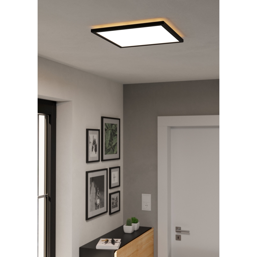 Eglo - Plafonnier extérieur RGBW à intensité variable LED/17,6W/230V 2700-6500K 39x39 cm IP44 noir ZigBee