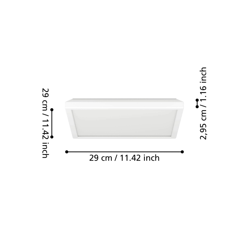 Eglo - LED RGBW Dimbare badkamer plafondlamp LED/13,4W/230V 2700-6500K 29x29 cm IP44 wit ZigBee
