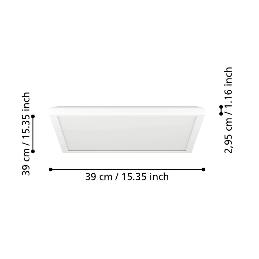 Eglo - Plafonnier extérieur RGBW à intensité variable LED/17,6W/230V 2700-6500K 39x39 cm IP44 blanc ZigBee