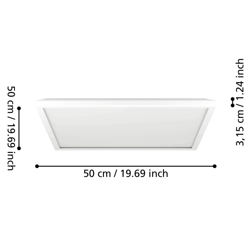 Eglo - LED RGBW Dimbare badkamer plafondlamp LED/17W/230V 2700-6500K 50x50 cm IP44 wit ZigBee