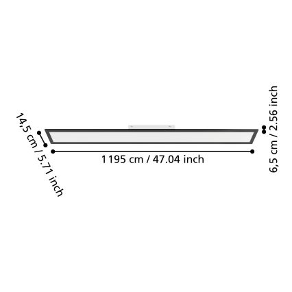 Eglo - LED Opbouwpaneel LED/28W/230V 2700/4000/6500K 120x15 cm zwart