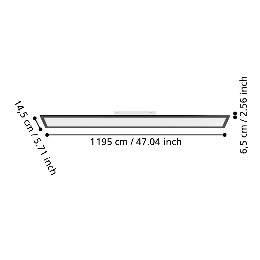 Eglo - LED Opbouwpaneel LED/28W/230V 2700/4000/6500K 120x15 cm zwart