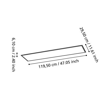 Eglo - Panneau LED RGBW dimmable en saillie LED/34W/230V 2700-6500K 120x30 cm noir