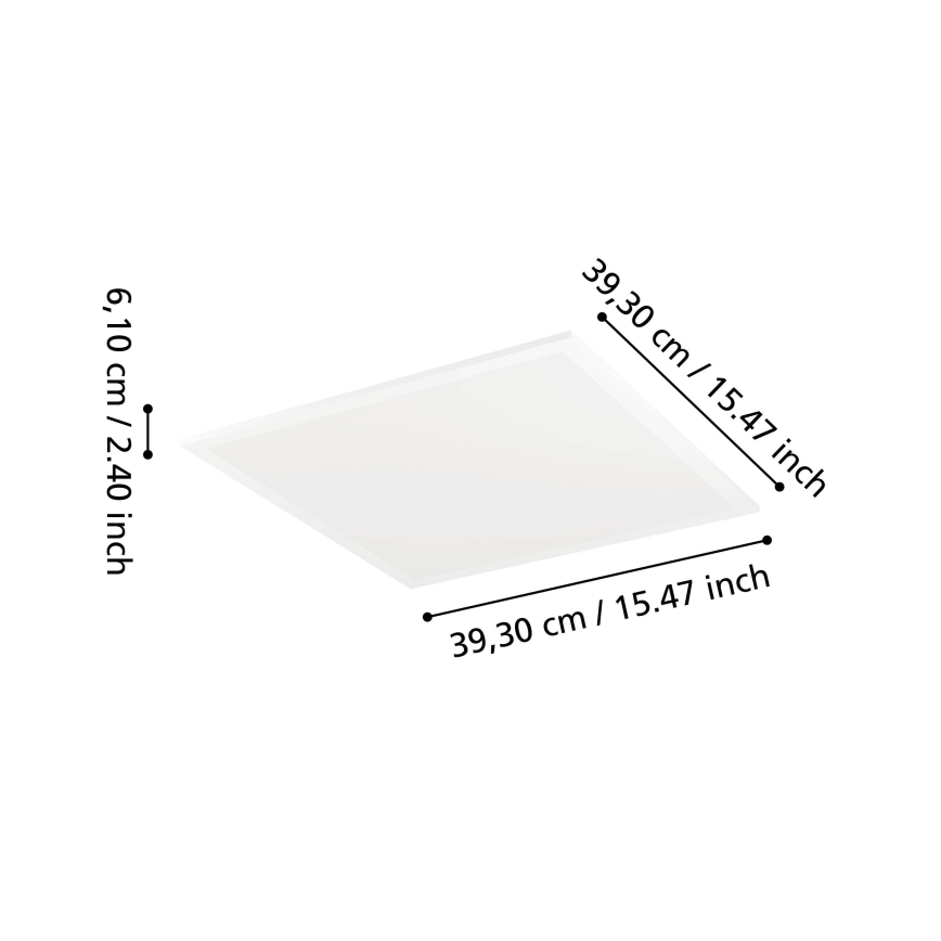 Eglo - Plafonnier LED RGBW dimmable LED/19W/230V 2700-6500K 40x40 cm blanc