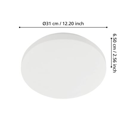 Eglo - LED plafondlamp voor badkamer met bewegings- en schemersensor LED/18W/230V Ø 31 cm IP54 wit