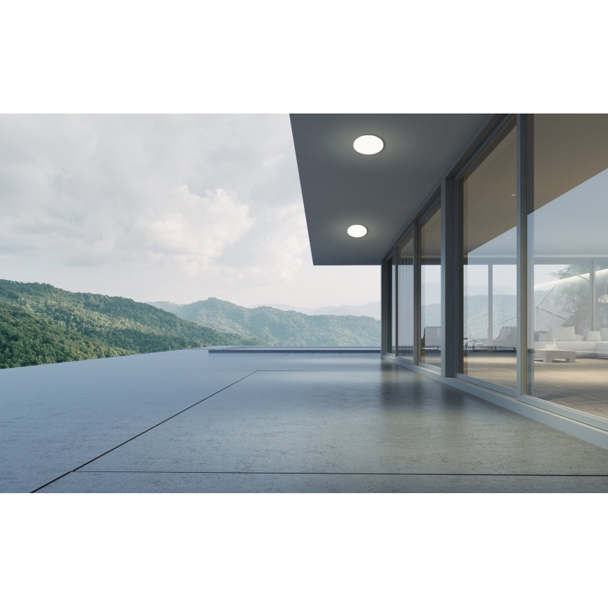 Eglo - Plafonnier LED pour salle de bains avec capteur de mouvement et de luminosité LED/18W/230V Ø 31 cm IP54 blanc