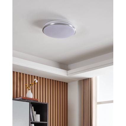 Eglo - Plafonnier LED pour salle de bains LED/18W/230V 3000/4000/6500K Ø 34 cm IP54 chrome mat