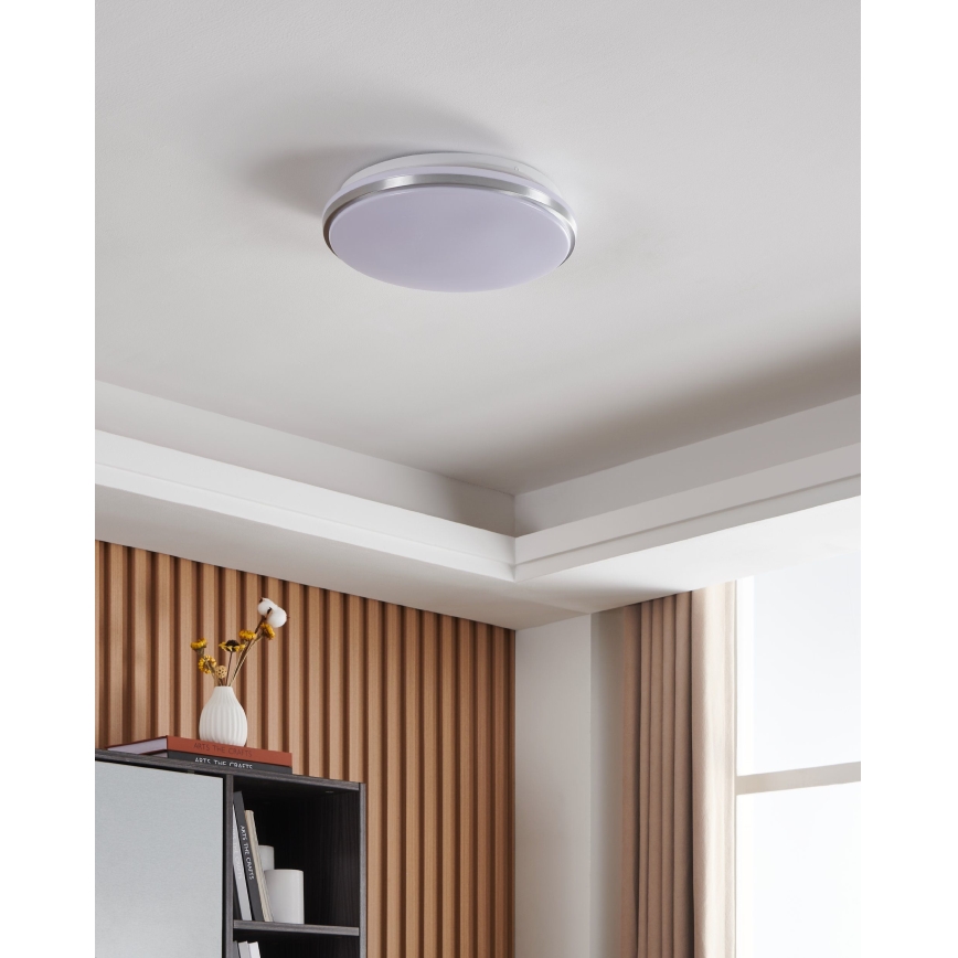 Eglo - Plafonnier LED pour salle de bains LED/18W/230V 3000/4000/6500K Ø 34 cm IP54 chrome mat