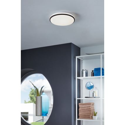 Eglo - LED-plafondlamp voor de badkamer LED/18W/230V 3000/4000/6500K IP54 zwart
