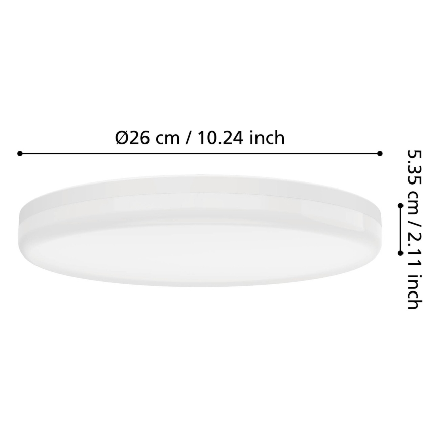 Eglo - LED plafondlamp voor badkamer LED/16,5W/230V 2700/4000/6500K Ø 26 cm IP54 wit