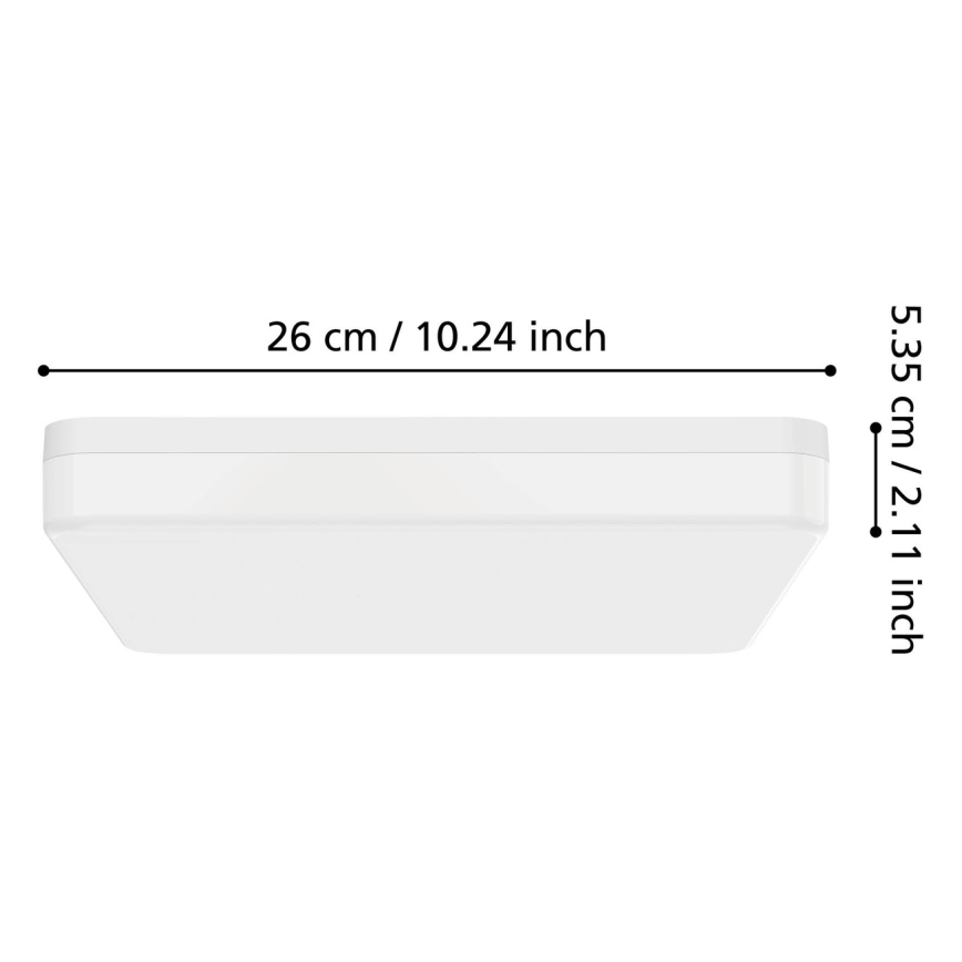 Eglo - LED plafondlamp voor de badkamer LED/16,5W/230V 2700/4000/6500K 26x26 cm IP54 wit