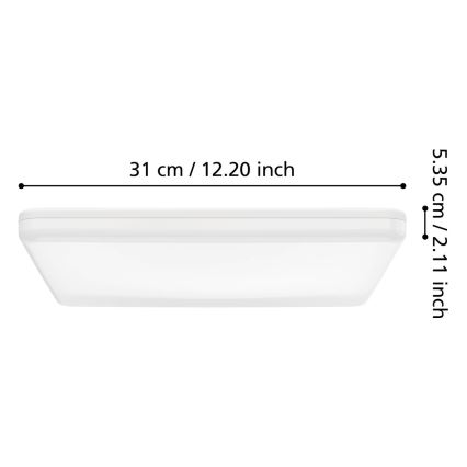 Eglo - Plafonnier LED pour salle de bains LED/20W/230V 2700/4000/6500K 31x31 cm IP54 blanc