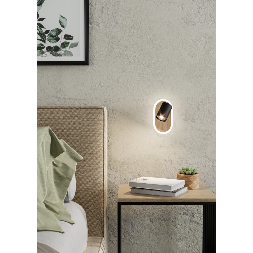 Eglo - LED-muurspot LED/7W/230V bruin/zwart