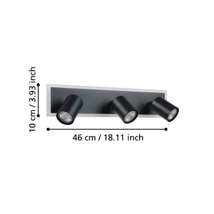 Eglo - Spot LED 20 W 230 V, noir