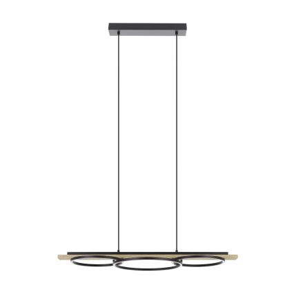 Eglo - Dimbare LED hanglamp aan een koord 2xLED/12,5W/230V+1xLED/15,5W 3000K beige/zwart