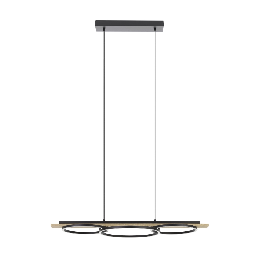 Eglo - Dimbare LED hanglamp aan een koord 2xLED/12,5W/230V+1xLED/15,5W 3000K beige/zwart