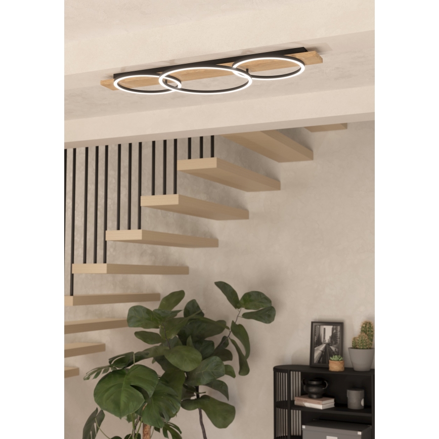 Eglo - LED Plafondlamp 3xLED/12W/230V 3000K beige/zwart