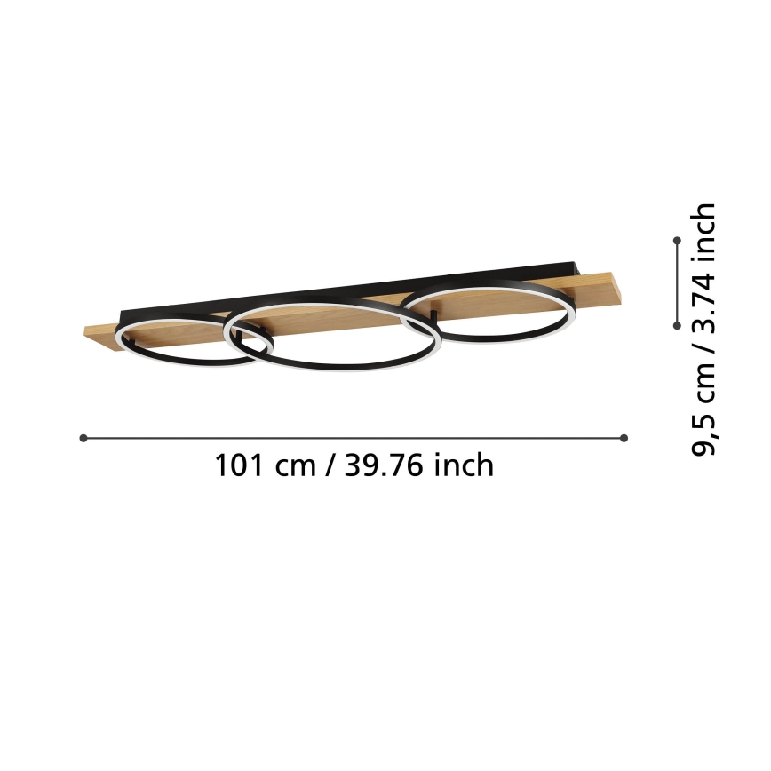 Eglo - Plafonnier 3xLED/12W/230V 3000K beige/noir