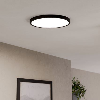 Eglo - Plafonnier LED RGBW dimmable pour salle de bains, LED/17,5W/230V, 2700–6500K, Ø 38,9 cm, IP44, noir