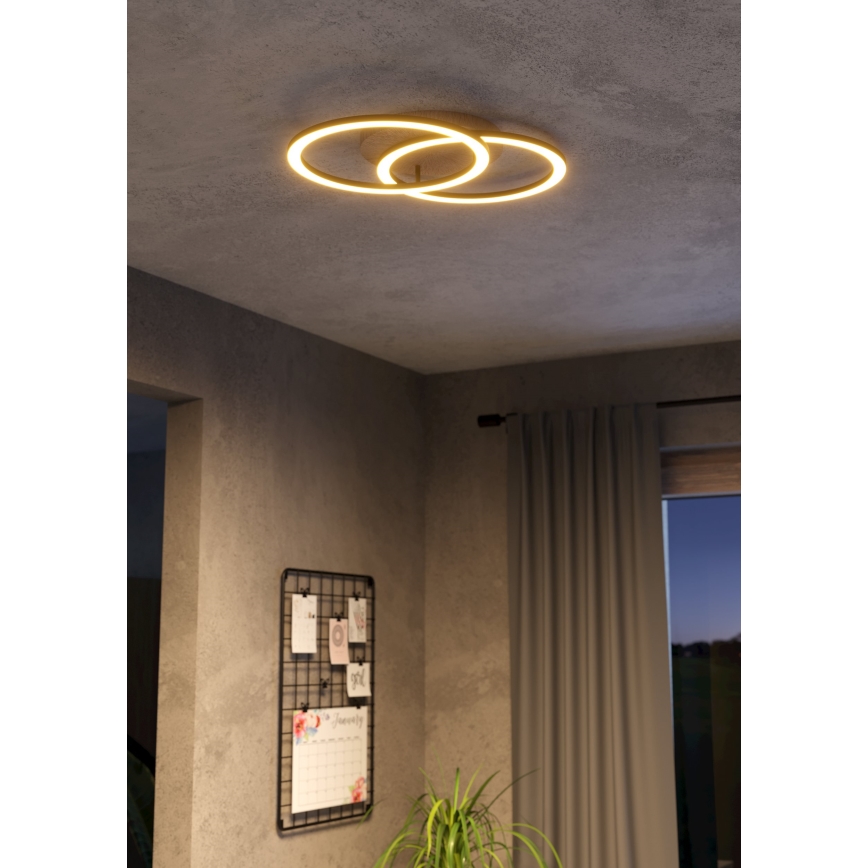 Eglo - Dimbare LED plafondlamp 2xLED/16W/230V 2700-6500K beige/zwart ZigBee