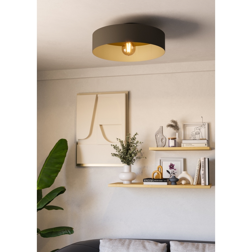 Eglo - Plafondlamp 1xE27/40W/230V grijs