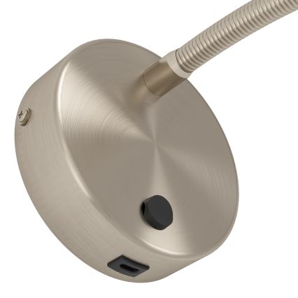 Eglo - LED flexibele wandlamp met USB LED/3,8W/230V mat chroom