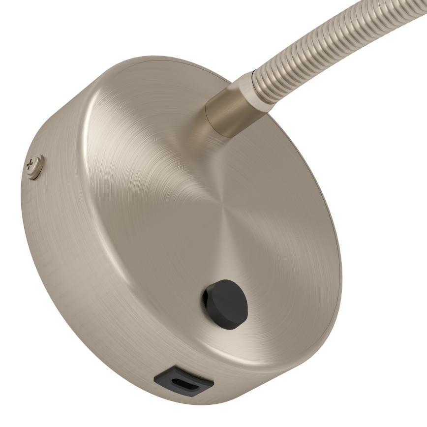 Eglo - LED flexibele wandlamp met USB LED/3,8W/230V mat chroom