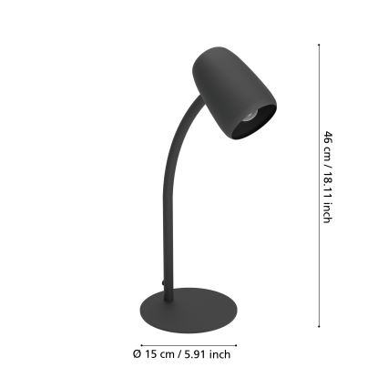 Eglo - Tafellamp 1xE14/18W/230V zwart
