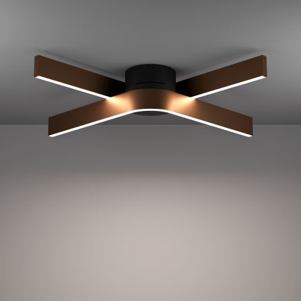 Eglo - LED RGBW dimbare plafondlamp 2xLED/18W/230V koper/zwart