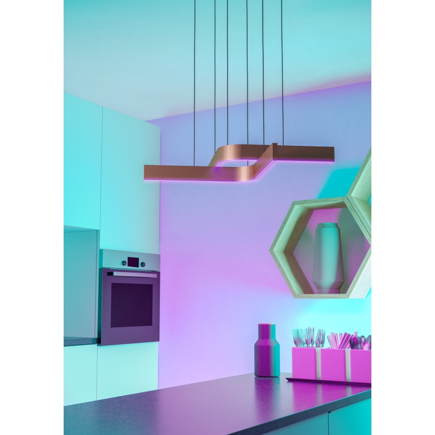 Eglo - Dimbare RGBW LED-hanglamp aan kabel 2xLED/18W/230V koper/zwart