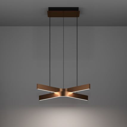 Eglo - Dimbare RGBW LED-hanglamp aan kabel 2xLED/18W/230V koper/zwart
