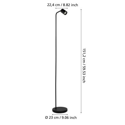 Eglo - Lampadaire 1xGU10/5W/230V noir