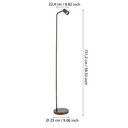 Eglo - Lampadaire 1x GU10/5 W/230 V, bronze