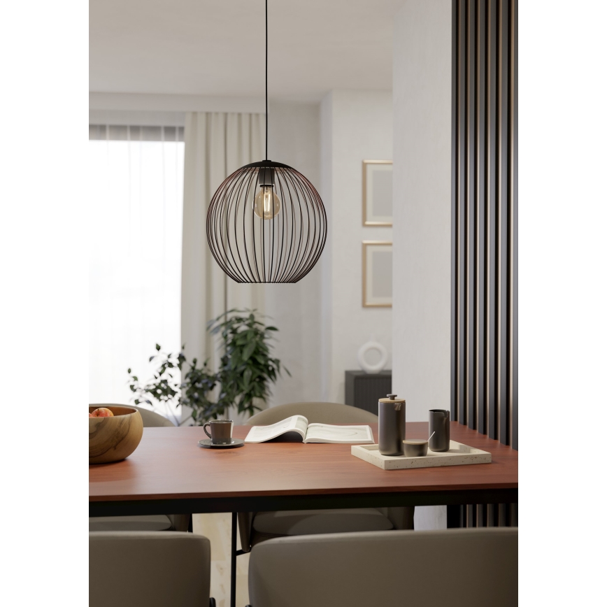 Eglo - Suspension sur câble 1xE27/60W/230V noire