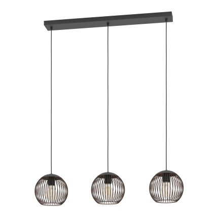 Eglo - Hanglamp aan kabel 3xE27/60W/230V zwart