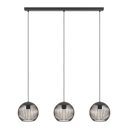 Eglo - Hanglamp aan kabel 3xE27/60W/230V zwart