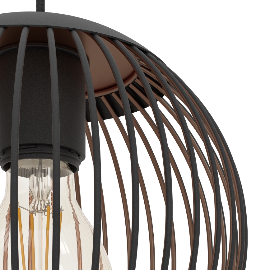 Eglo - Suspension sur câble 3xE27/60W/230V noire