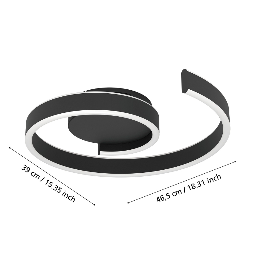 Eglo - LED RGBW dimbare plafondlamp LED/37W/230V 3000-6500K zwart